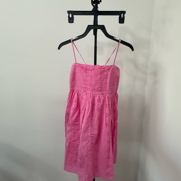 Altar'd State Hot Pink Eyelet Spaghetti Strap Dress - Picture 5 of 7